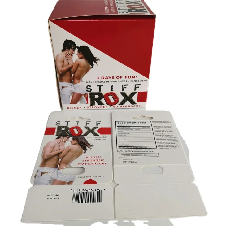 Custom Male Enhancement Pill Bullet Capsule Bottle 3D Blister Card Display Box PremierZen Card 4 Designs Stiff Rox Rhino Cards