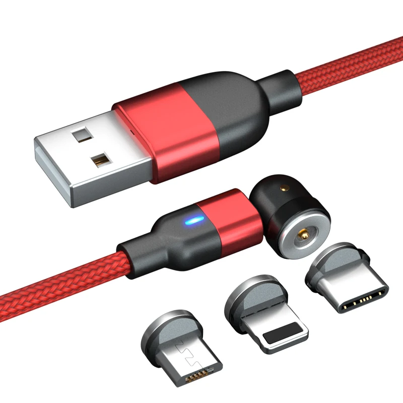 Магнитный кабель USB А, кабель для быстрой зарядки типа C, Micro USB кабель для iPhone 3 в 1, Магнитный зарядный кабель
