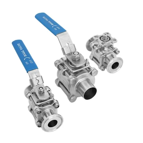China good sale Sanitary Stainless steel304/316 Clamp 3PC Ball Valve With ISO5211 High Mounting Pad DN50