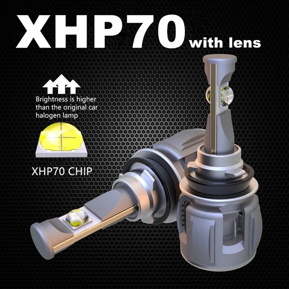 Professional factory X70 60w 7800lm car h4 led headlight bulb xhp70 headlamp for cree
