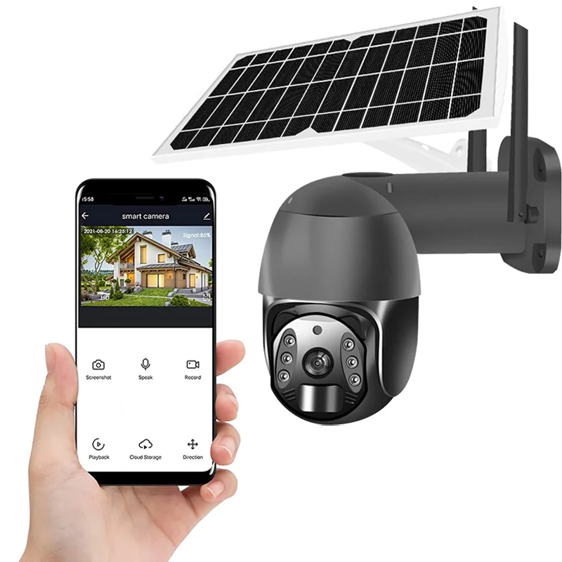 24 Hours Outdoor 360 Degree Solar Powered Camera Waterproof IP66 Video Wifi IP 4G Wireless Security Camera