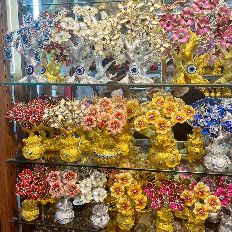 New Custom Fake Christmas Tree Of Life Blue Turkish Eye Decoration Ornaments Evil Eye Tree