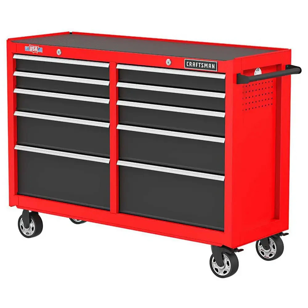 Custom Large Red Heavy Duty 7 Metal Work Drawers Suitcase Rolling Tool Box