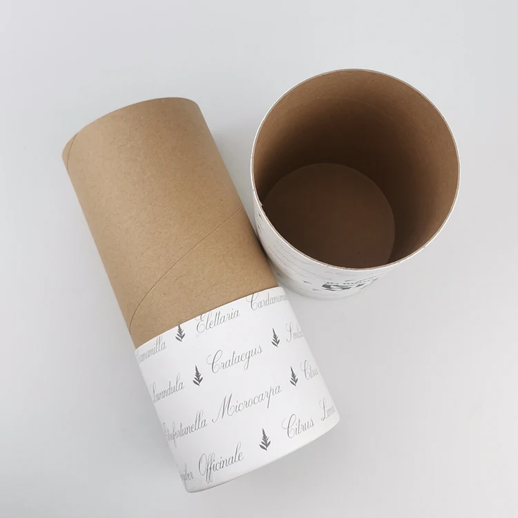 Biodegradable custom logo printed cosmetic Paper cylinder round cardboard packaging Tube Container box