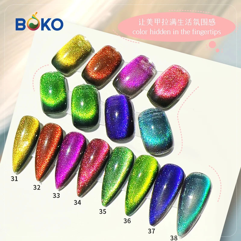 Laser Cat Eye Magnetic Pigment Color Shifting Chameleon Mirror Effect Nail Art Cat Eye Powder Wholesale