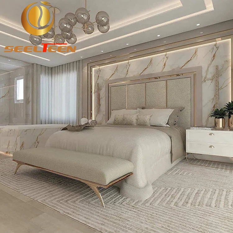 Villa Design Furniture Bedroom Set Wooden Comfortable Antique Bedroom Set