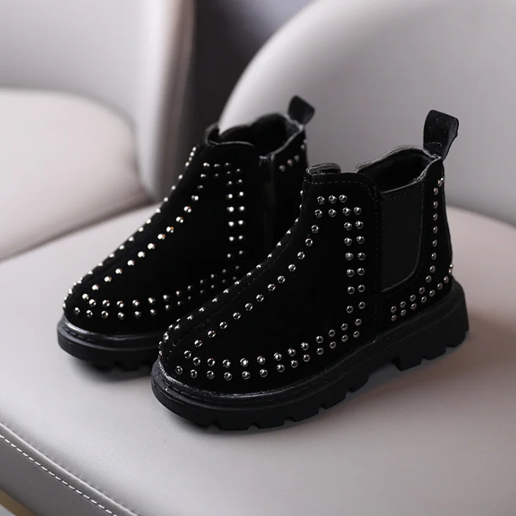 
YY10140S 2020 Most popular baby suede fashion boys and girls boots sude zipper design kids rivet boots 