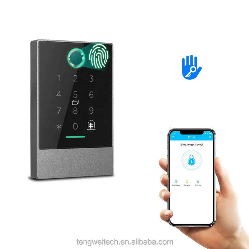 
Waterproof Outdoor Office Fingerprint Access Control System biosecurity WiFi App NFC CARD Reader With Touch Keypad 