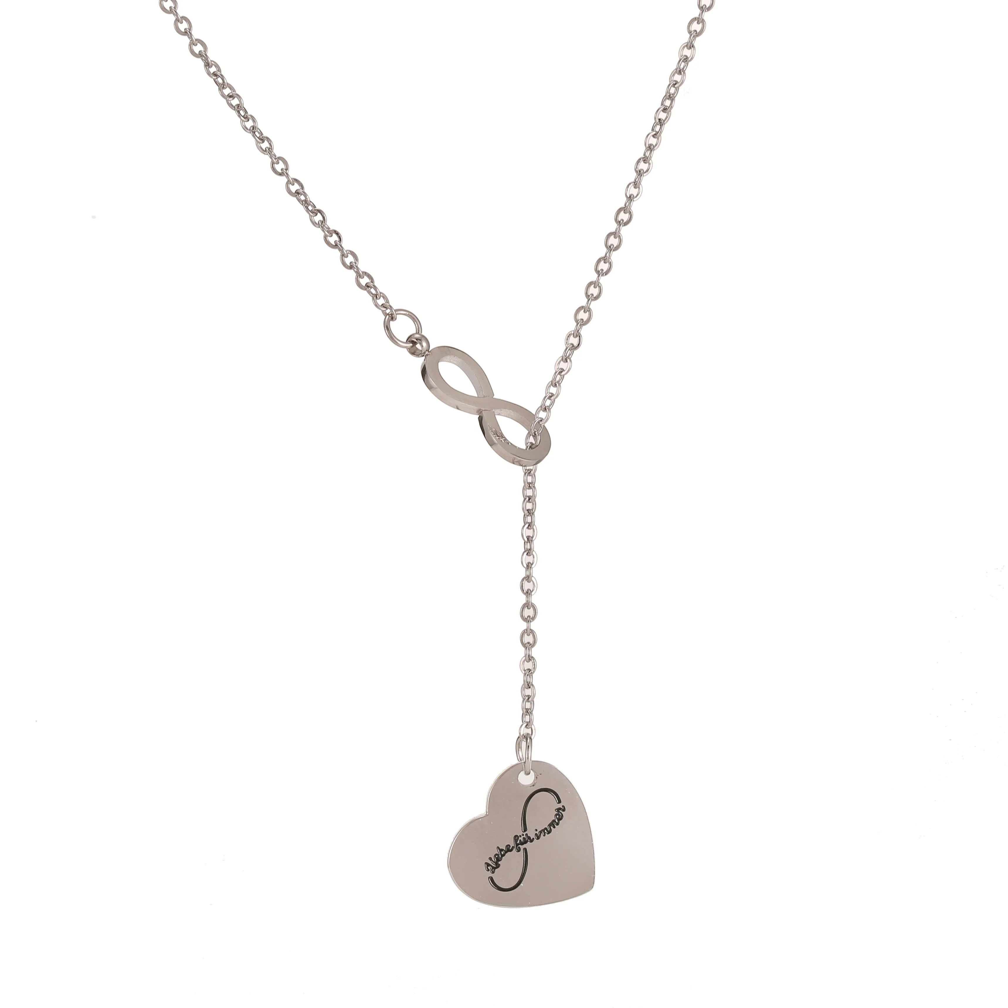 Japanese and Korean 8-character love engraved titanium steel bracelet and Anklet Necklace