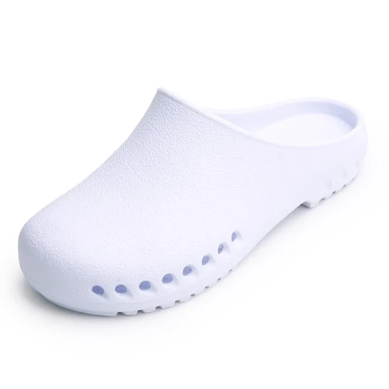 Nursing Comfort Hospital Nurse Chef Kitchen Shoes Women Men Shoes Kitchen Unisex Non-slip Black Leather Rubber Flat Shoes