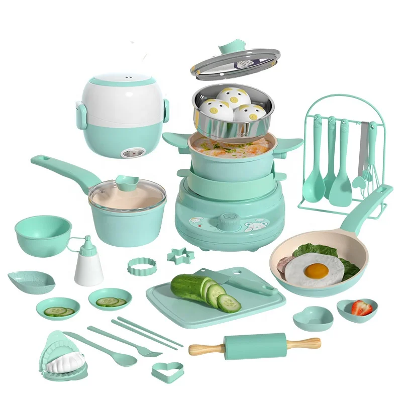 Mini kitchen real cooking full set of cooking girls small kitchenware sets children baby puzzle play house toys set