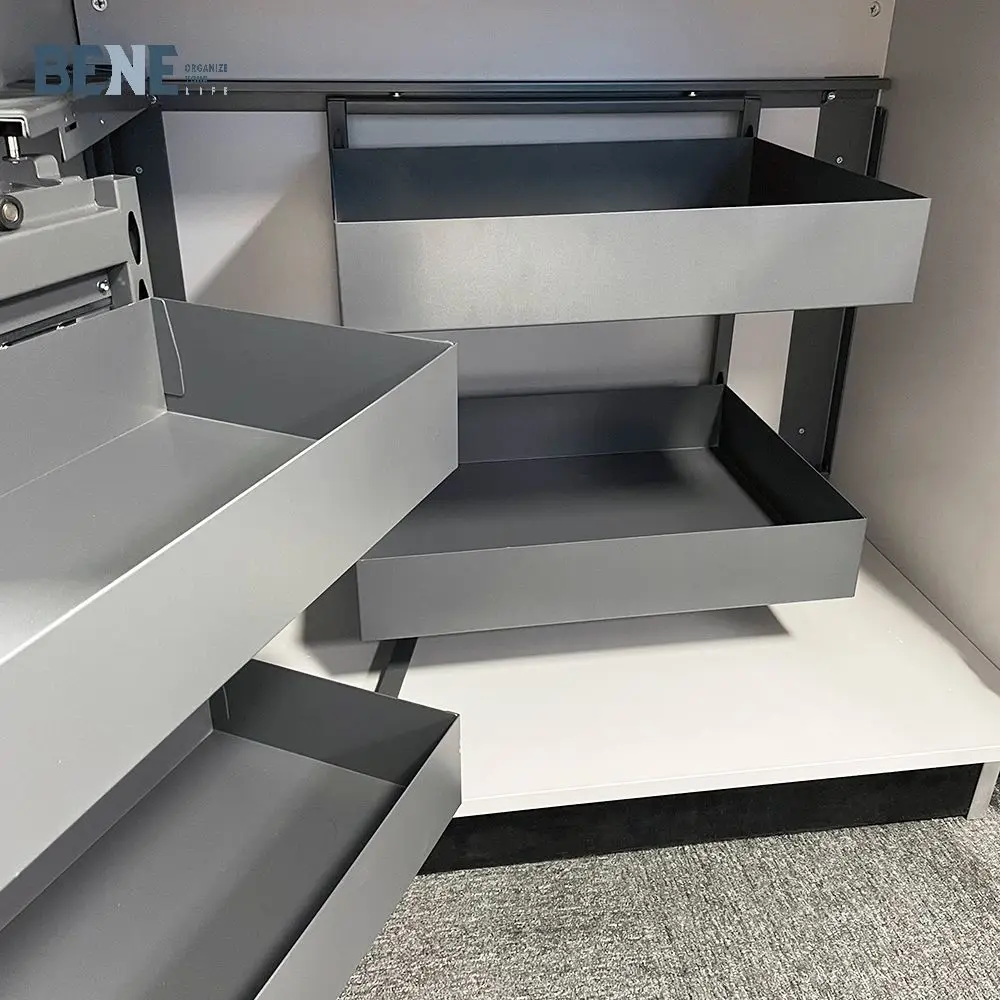 Blind Corner Basket Pull Out Soft Close Corner Cabinet Full Extension Metal Kitchen Cabinet Accessories Organizers Magic Corner