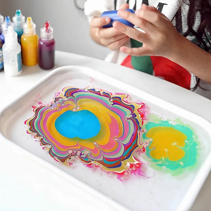 Durable And Non-Toxic Perfect Ebru Art Water Marbling Paint Kit c- Made of EPMC and Nano Pastes