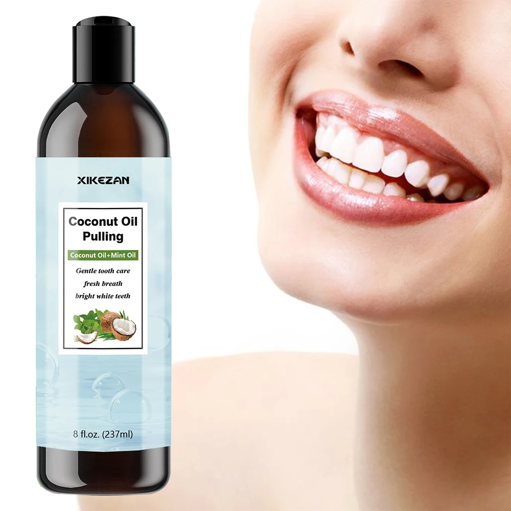 OEM Органическая жидкость для полоскания рта с мятным вкусом 8 FL.OZ кокосовое масло кокосовым маслом и отбеливания здоровья полости