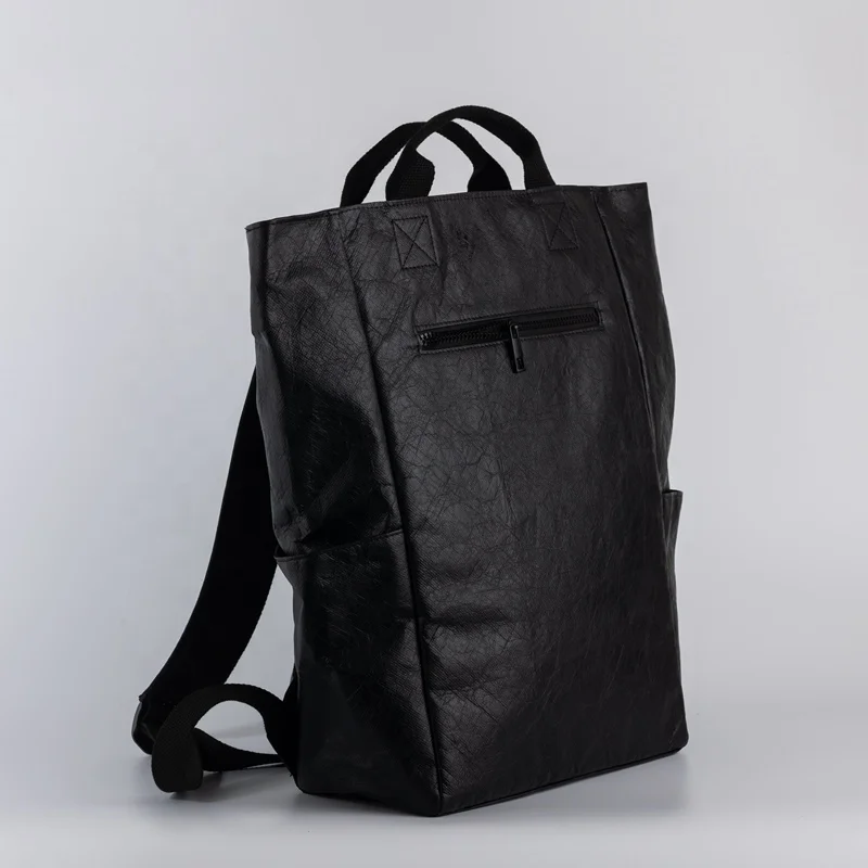 Wholesale Black Women Casual Travel Portable Washable Tyvek Paper Schoolbag Outdoor Waterproof Dupont Backpack