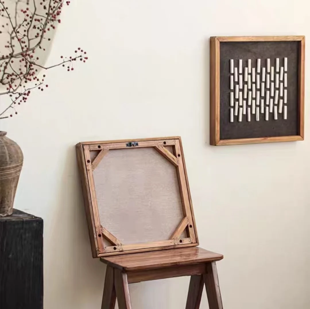 Modern Creative Wall Decor Square Painting Wooden Frame Picture for Interior Living Room Bedroom Home Wall Decorative