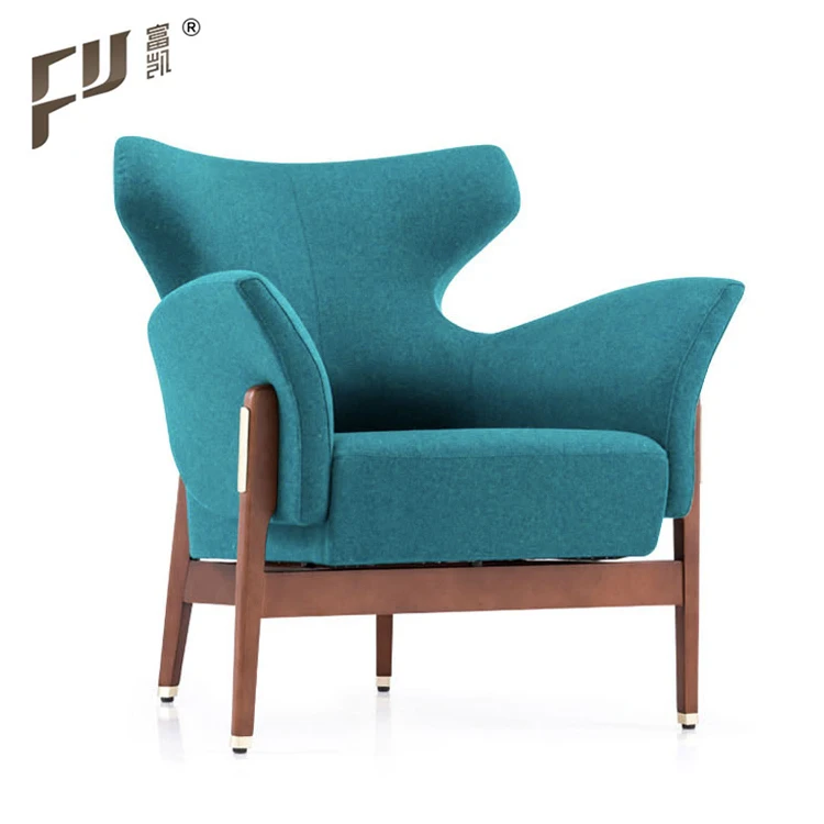 
hotel room leather leisure sofa wooden frame for project 