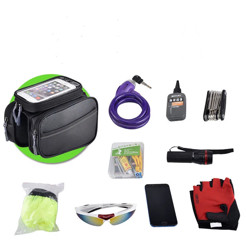 Waterproof Bicycle Bags High Capacity Mountain Road Bike Front Beam Accessories For Storage Phone Saddle Bags Cycling Equipment