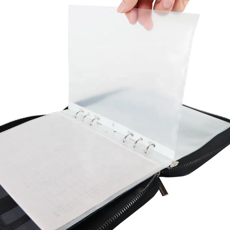 Clear A4 Size Punched Pockets Poster Storage File Folder Inside Page Plastic L Shape Sheet Protector