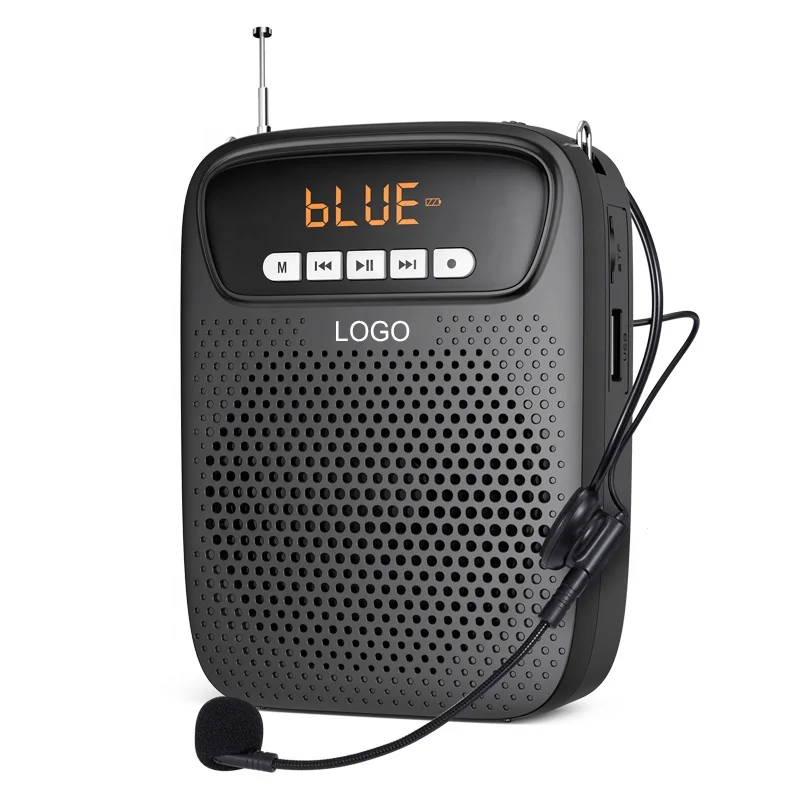 Portable Voice Amplifier Wired Microphone FM Radio AUX Audio Recording Speaker For Teachers Instructor