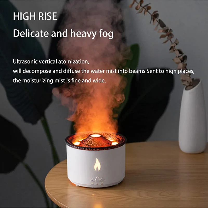 2023 Popular Home Appliance Air Fresher Essential Oil Volcano Aroma Diffuser Flame Volcano Air Humidifier