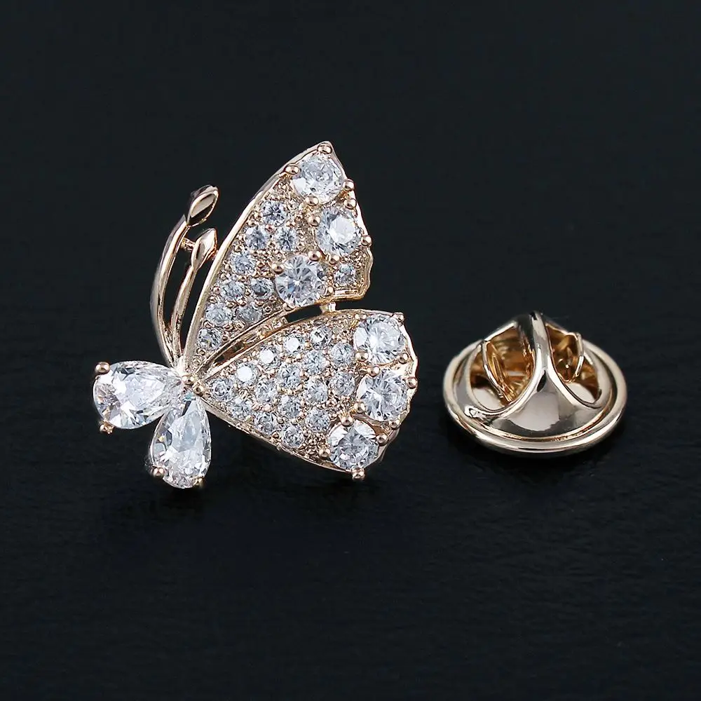 Micro-Inlaid Zircon Small Butterfly  Collar Pin Buckle Brooch butterfly brooch Sweater Jewelry Brooch