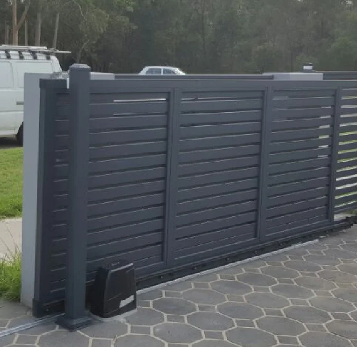PRINCETON METAL Easy assembled automatic outdoor  powder coated aluminum slat driveway sliding gate