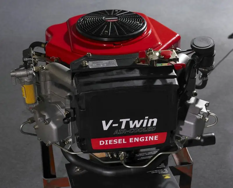25hp air-cooled vertical shaft diesel engine with twin cylinder