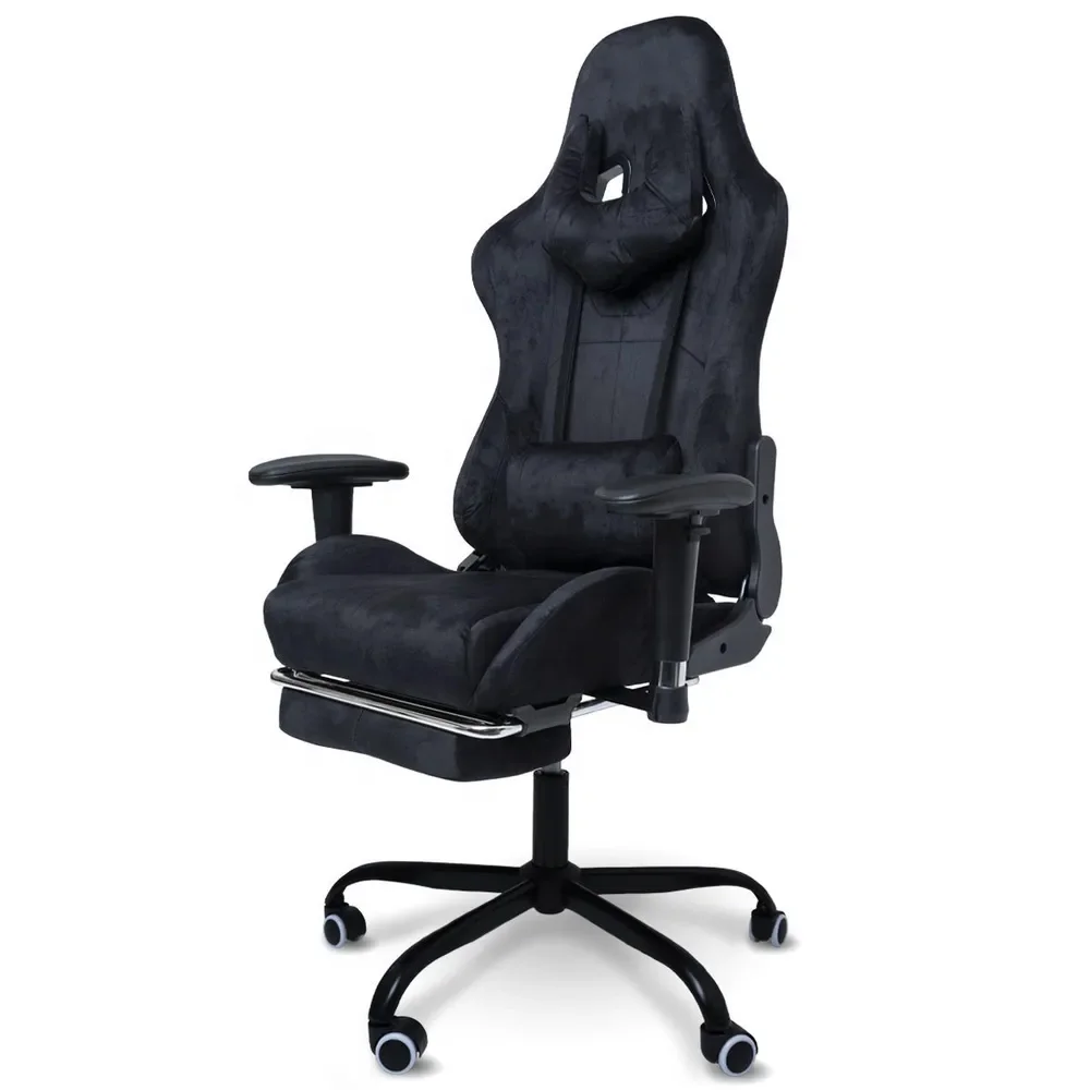 Big and Tall Full Tooling Foam De Luxe Version Gaming Chairs X-Large Full Black Velvet Office Chair Sillas Gamer with Footrest