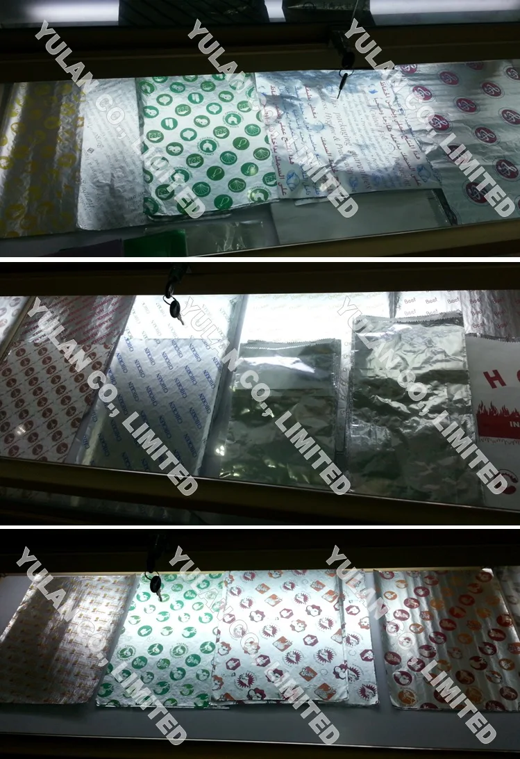 Yulan Restaurant Oil Proof Aluminum Foil Honeycomb Paper Wrapping Kraft Paper Food Grade Burger Paper