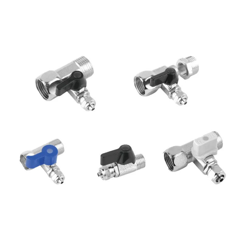 High Pressure Brass Zinc Alloy 3 Way T Tee Ball Valve Manual Water Supply Valve for Water Purifier System