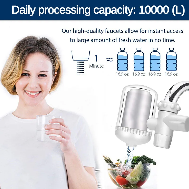 Environmentally Friendly Household Faucet Water Purifier Purified Water Strainer Device with Nozzle Tap Water Filter Pitcher Use