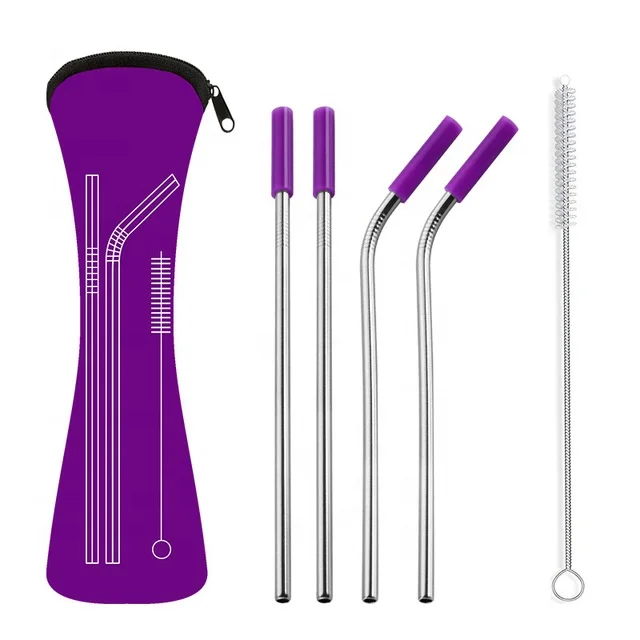 
Stainless Steel Straws with Case Personalized Metal Straws Steel Drinking Straws 