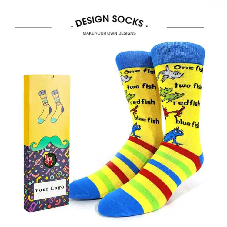 Mock Up Free Design low MOQ personalized brand designer Cotton Men And Women Crew Custom Logo Socks unisex
