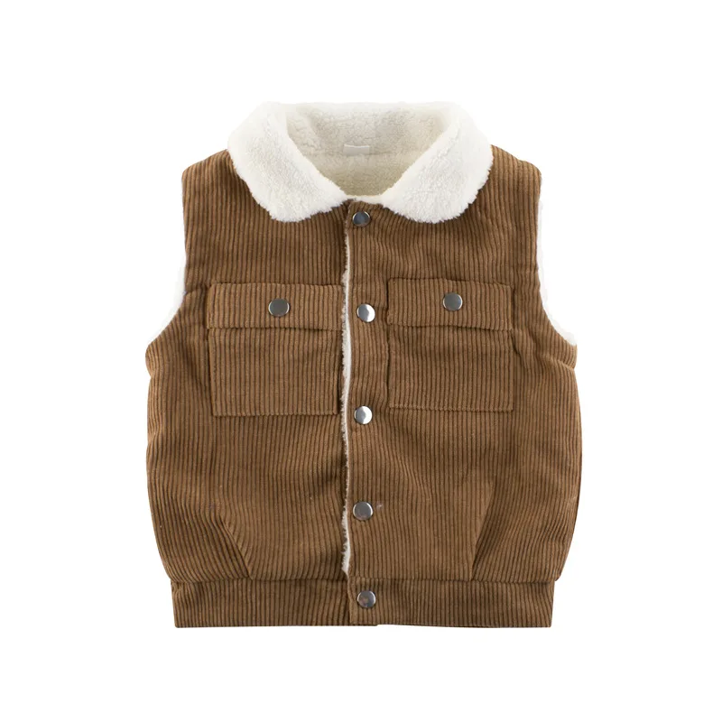 European and American winter kids thick vest coat all match warm outer