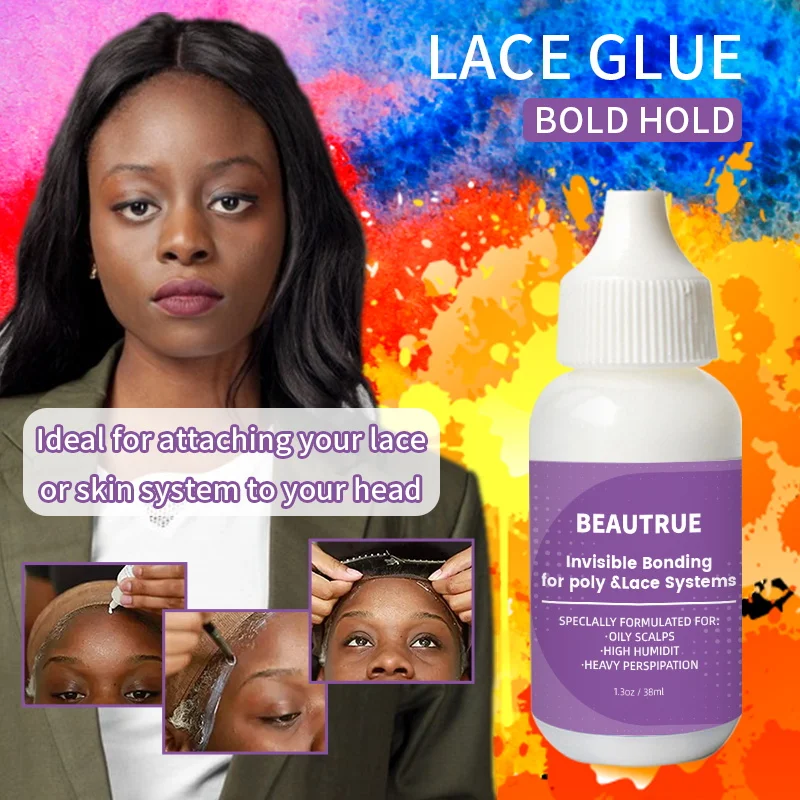 1.3oz Private Label Waterproof Hair Replacement Adhesive Invisible Bonding Glue Extra Control Hold For Poly Lace