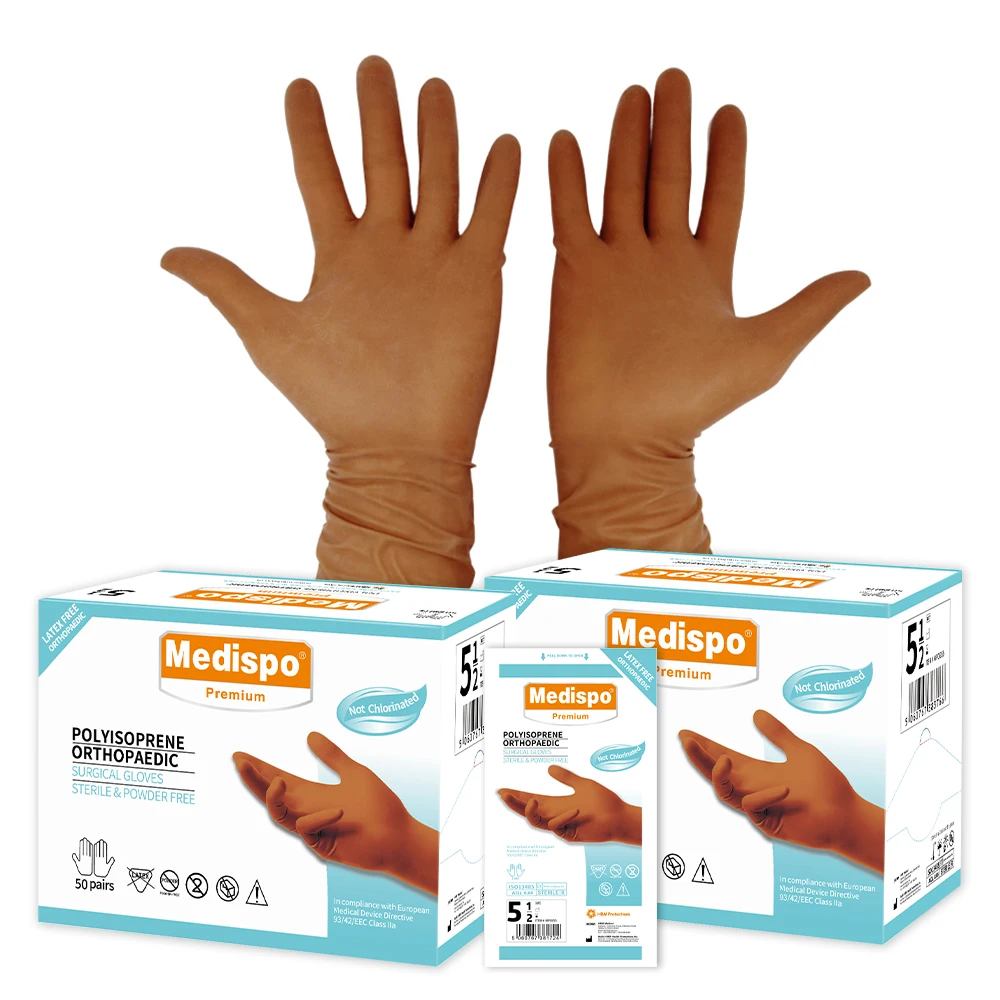 Factory price polyisoprene sterile surgical orthopedic medical gloves size 8