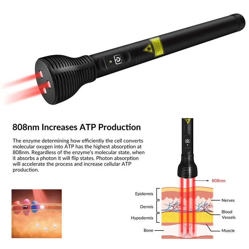 808nm laser diode 500mw infrared light cold laser therapy pen laser tinnitus