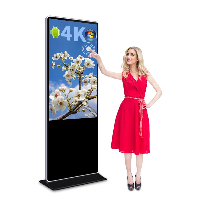 Floor Standing Wifi Touch Screen Kiosk Interactive 43 50 55 Inch Digital Signage LCD Advertising Display