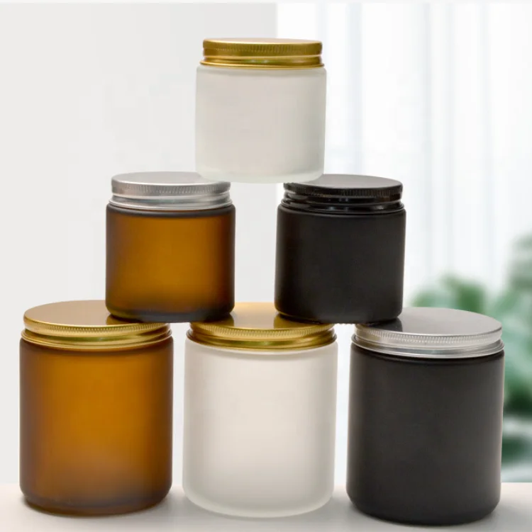 In Bulk USA Canada Hot Sale Food Grade Glass Containers 240 ml 270 ml 8 oz 9 oz Straight Sided Clear Glass Candle Jar with Lid