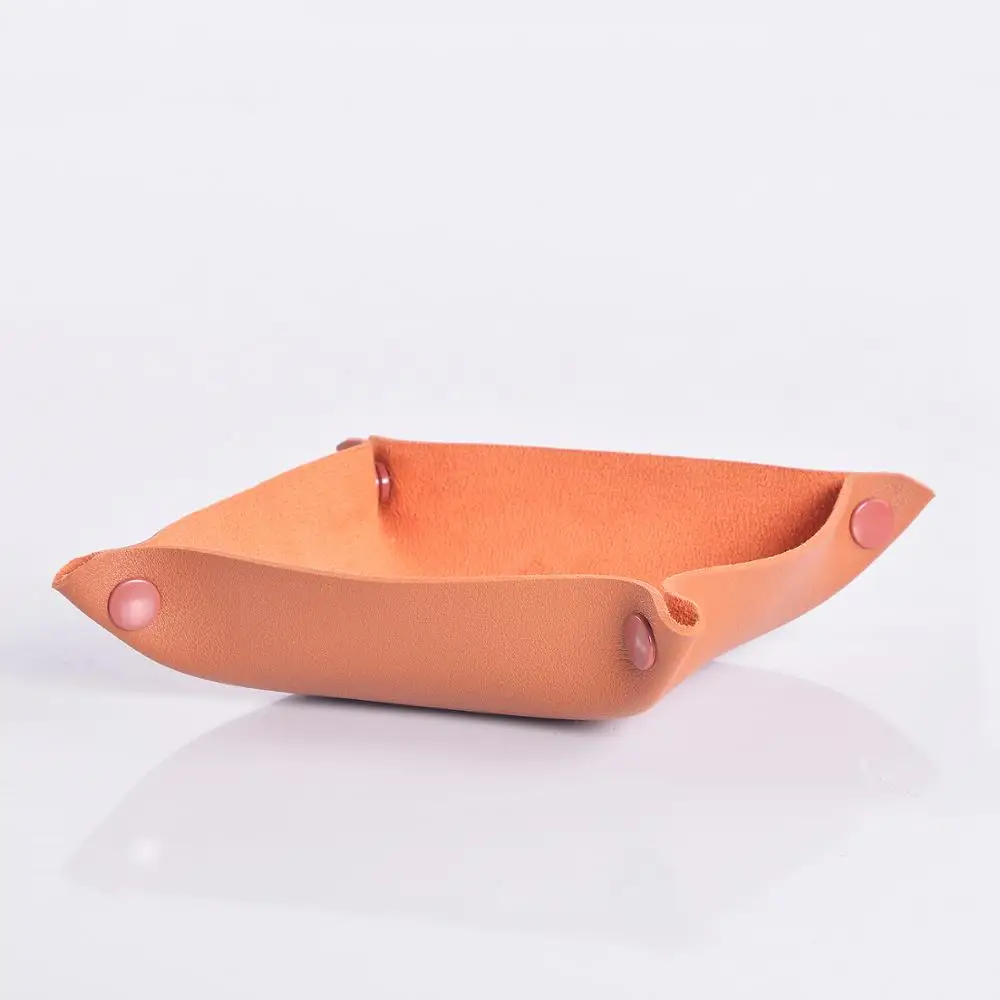 2020 very cheap household supplies faux leather rolling key tray desk drawer organizer tray in low price