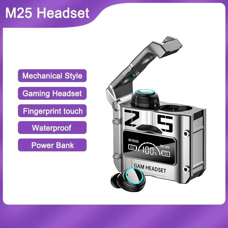 Super Light In the ear type M25 IPX 4 V5.2 4 Hour TWS Headphones earphones Wireless bluetooth noise canceling for Sports scene