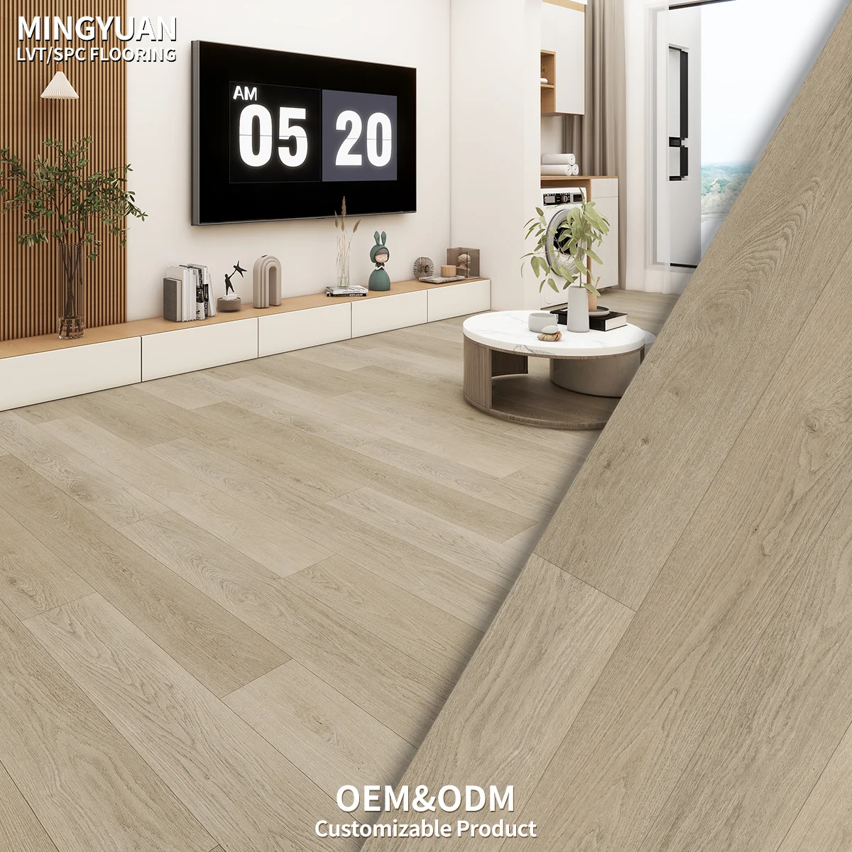 Long Lifetime Stable Structure 10-15 Years Last Waterproof Spc Flooring Good Option For Hotel Mall Office Construction