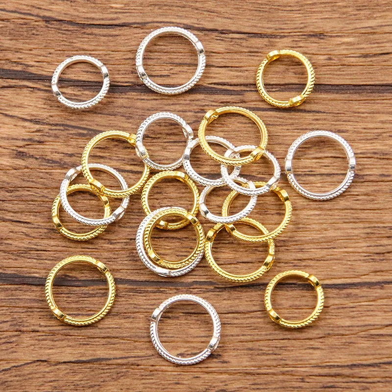 18K Gold Plated Connect Beads Frame Ring Through Hole Bead Circle For DIY Beading Jewelry Making Supplies