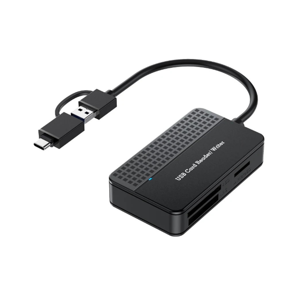 Считыватель карт памяти SD 4 в 1 с двумя коннекторами USB Mi cro Memory Stick OTG адаптер-поддерживает считывание и запись SD/MS/CF/TF