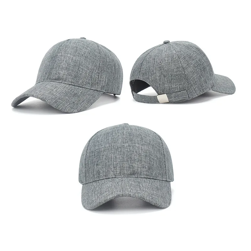 Wholesale  Custom environmental Brand quality 6 panel embroidered custom linen cap customize logo sport men baseball cap