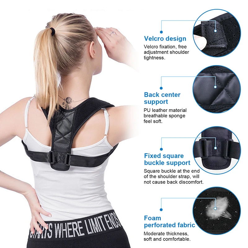 Adjustable Clavicle Posture Corrector Men Women Upper Back Brace Shoulder Lumbar Support Belt Corset Posture Correction