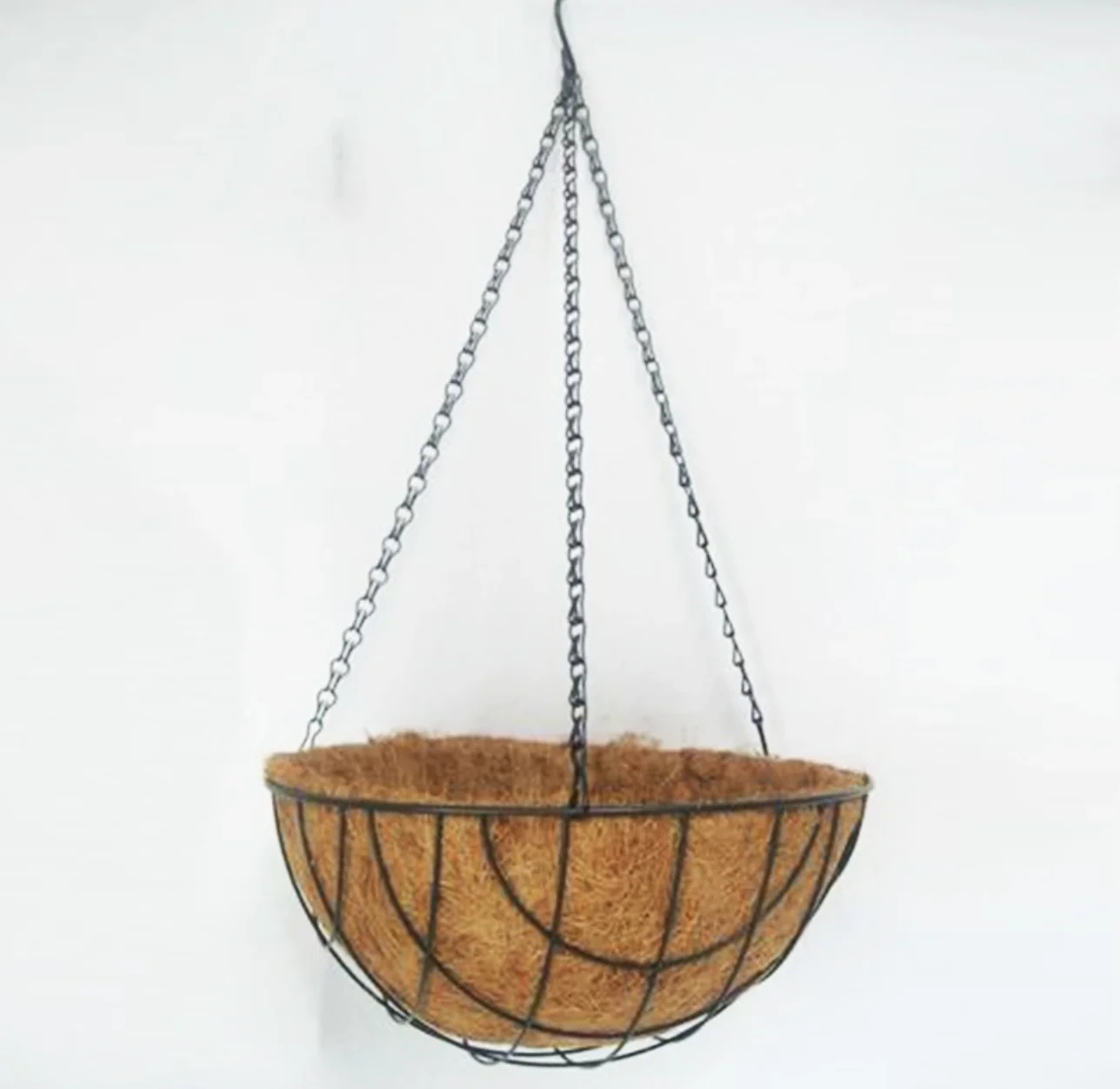  Black Color Metal Hanging Basket Round shape Support planting coconut hanging