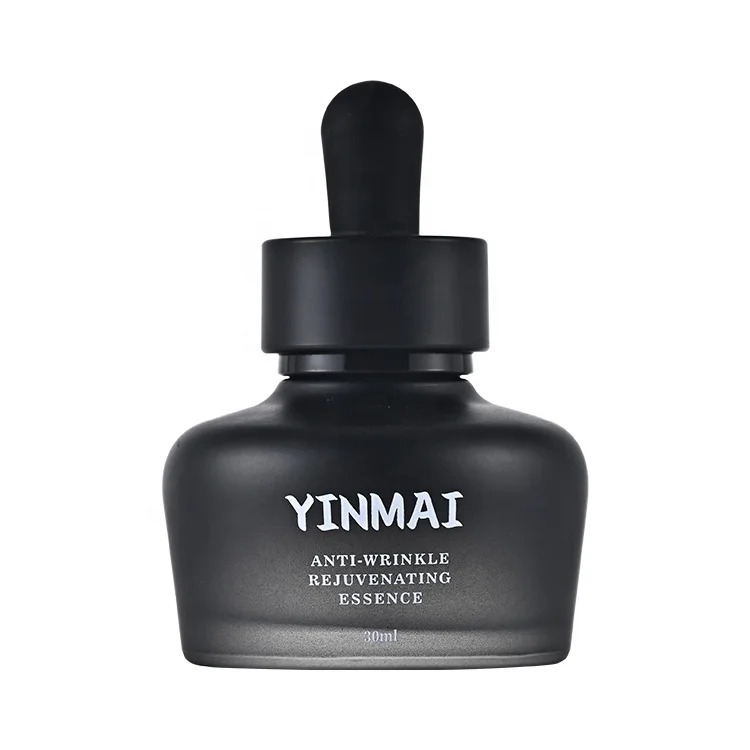 Роскошная косметическая бутылка Yinmai 30 мл 1 унция черная капельницы с эфирным маслом стеклянная для сыворотки черной пипеткой