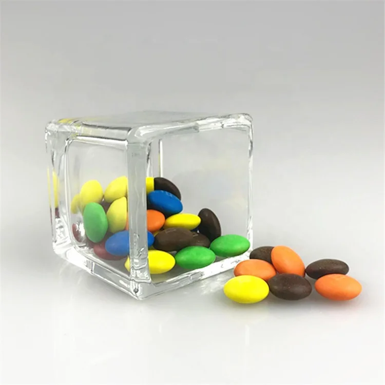 Квадратный стеклянный подсвечник 50 мл, пустой стеклянный контейнер для свечей